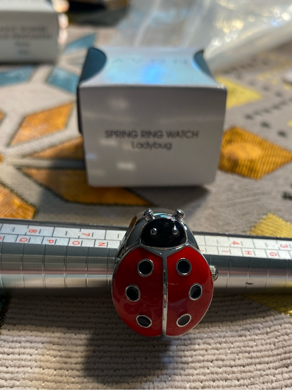Avon Ladybug Ring Watch Vintage Red Enamel Secret Watch 2017 New In Box